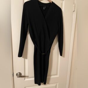 Marciano Midi Black Wrap Dress